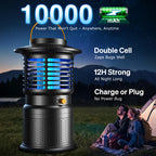 Sayneep Cordless Bug Zapper Outdoor, Rechargeable Mosquito Zapper with 10,000mAh Battery & Dual Zap + Suction Trap | Quiet, Waterproof Electric Fly Zapper for Patio, Bedroom, Kitchen