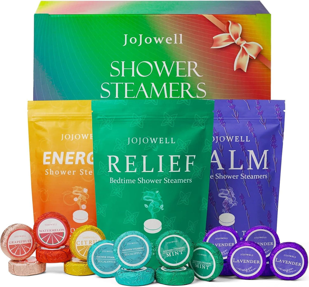 JoJowell Shower Steamers Aromatherapy - 18 Pack Birthday Gifts for Women, Mom Wife Her Teens, Christmas Stocking Stuffers, Self Care with Natural Essential Oils Relaxation Home SPA