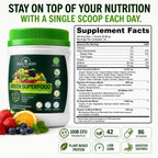SHOUTGRIIN Green Superfood Powder — Organic Super Greens with 100 Billion CFU Probiotics & Digestive Enzymes — Vegan, Keto, Sugar-Free Daily Greens Supplement — Energy, Gut Health & Immunity