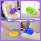 Nicemiya 12 PCS Fleece Reusable Duster Refills for Swiffer, Washable Heavy Duty Duster Pads, 360 Cleaning Pads for Fan, Window, Furniture, Floor(Include 1 Handle)