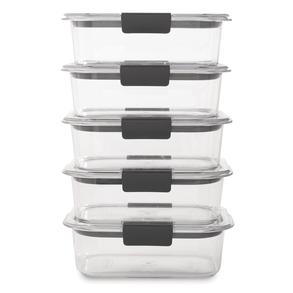 Rubbermaid Brilliance Tritan Plastic Food Storage Containers BPA Free Airtight Lids Ideal for Lunch Meal Prep & Leftovers Set of 5 (3.2 Cup)