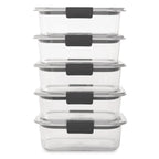 Rubbermaid Brilliance Tritan Plastic Food Storage Containers BPA Free Airtight Lids Ideal for Lunch Meal Prep & Leftovers Set of 5 (3.2 Cup)