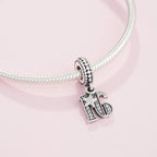PANDORA 16th Celebration Dangle Charm - Bracelet Charm for PANDORA Moments Bracelets - Sterling Silver with Clear Cubic Zirconia - Gift for Her - Jewelry for Women with Gift Box