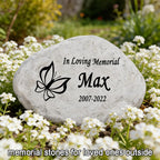 CUDMORERBE Personalized Garden Stones in Memory of Loved Ones, Engraved with Any Message Memorial Stone Gravestones Tombstone Rocks, Sympathy Memorial Gifts for Loss of Father Dad Mom Grandma