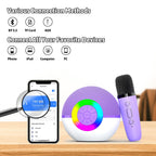 Heroange Karaoke Microphone Machine Toys for Kids Adults, Mini Portable Bluetooth Speaker with 2 Wireless Mics, Christmas Birthday Gifts for Boys Girls Ages 3 4 5 6 7 8 9 10 11 12+ Year (Purple)