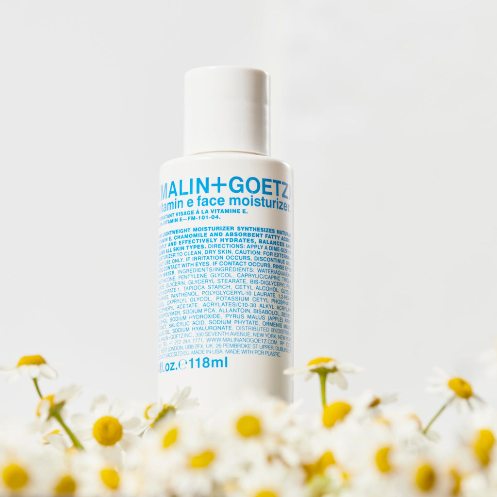 MALIN+GOETZ Vitamin E Face Moisturizer | Lightweight Hydrating Daily Face Cream Balancing All Skin Types | Fragrance-Free, Vegan | 4 Fl Oz
