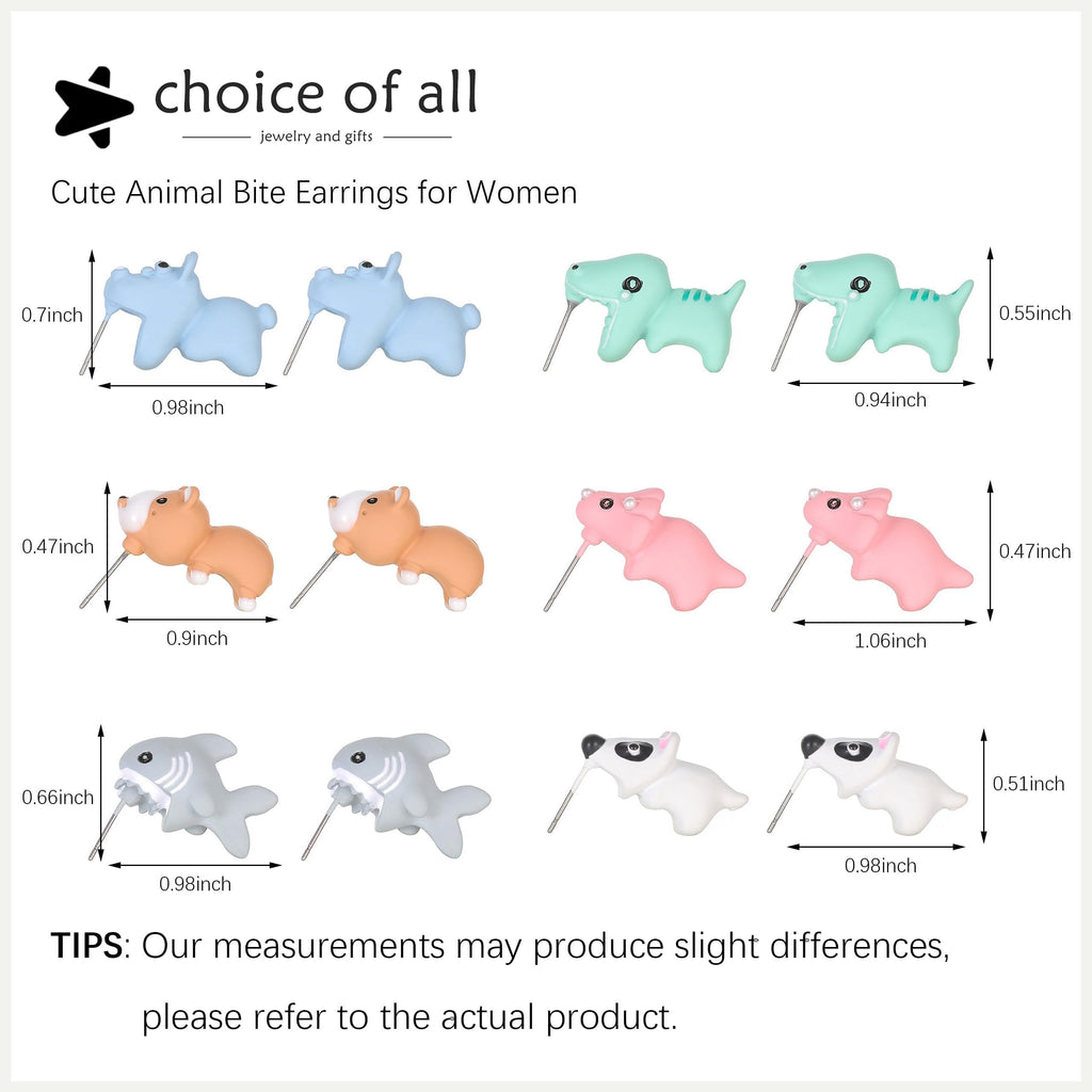 Cute Animal Bite Earrings Fun Unique Earrings for Women