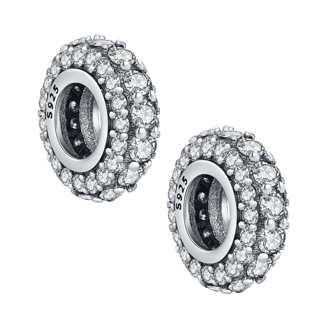 S925 Silver Spacer Stopper CZ Bead Charm for Pandora Bracelet Present Women