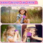 Seckton Upgraded Kids Selfie Camera, HD Digital Video Camera for Kid-Purple