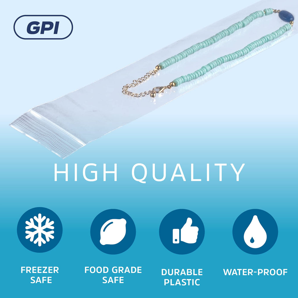 12,000 Case - 2" x 12" Long Zip Bags, 2 Mil, Clear Plastic Reclosable Zipper Poly Baggies, with Resealable Zip Top Lock Seal, for Incense, Necklaces, Jewelry, Medical Supplies, Beads & Seeds