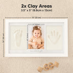 KeaBabies Baby Hand and Footprint Kit, Clay Keepsake Frame (Alpine White)