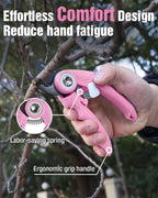 2-Pack 6.9" Garden Pruning Shears, Bypass & Straight Garden Scissors, Pink