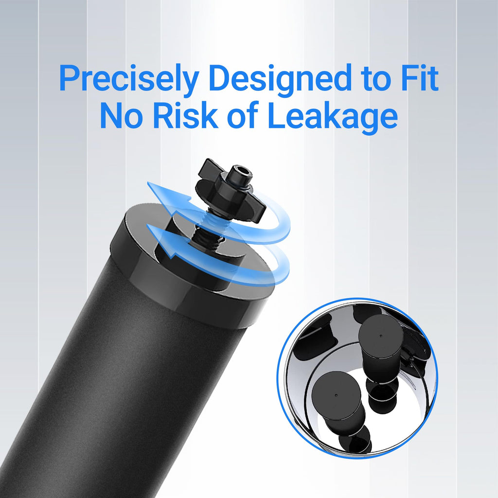 Filterlogic Gravity Water Filter, Replacement for Berkey® BB9-2® Black Carbon Filters, Purewell®, ProOne®, Waterdrop Gravity Filter System, NSF/ANSI 42&372 Certified, 2 Pack
