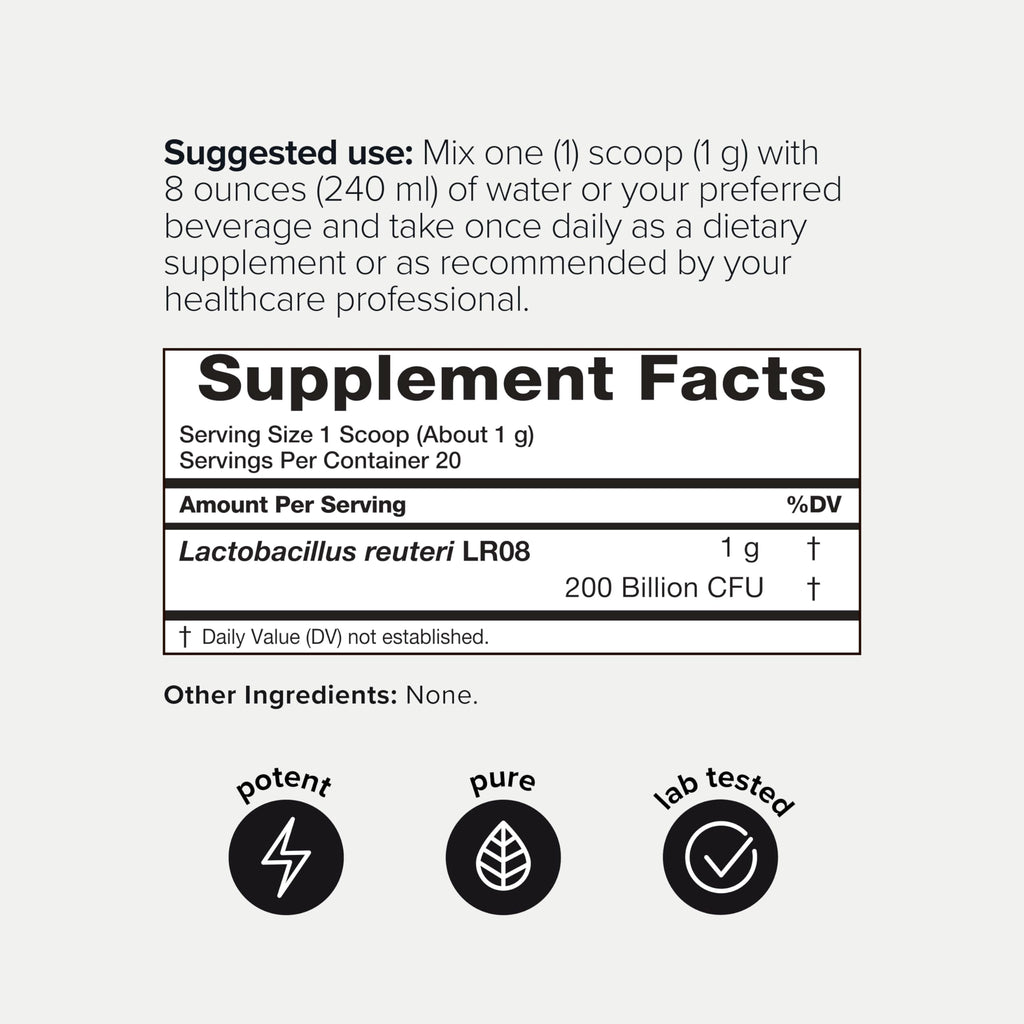 L Reuteri Yogurt Starter & Probiotic Powder – Ultra High Strength 200 Billion CFU Pure Lactobacillus Reuteri – 3rd Party Tested, Shelf-Stable, Single-Strain – 20g