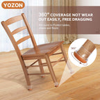 Chair Leg Floor Protectors for Hardwood Floors Felt Furniture Pads Silicone Caps 16 Pack Anti-Scratch Reduce Noise Clear Round Medium Fit 3/4" to 1-3/16" (19-30mm)