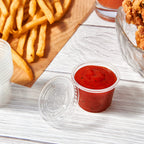 Lilymicky 400 Sets 1 oz Disposable Plastic Portion Cups with Lids, Small Plastic Condiment Containers for Sauce, 1 oz Jelly Shot Cups