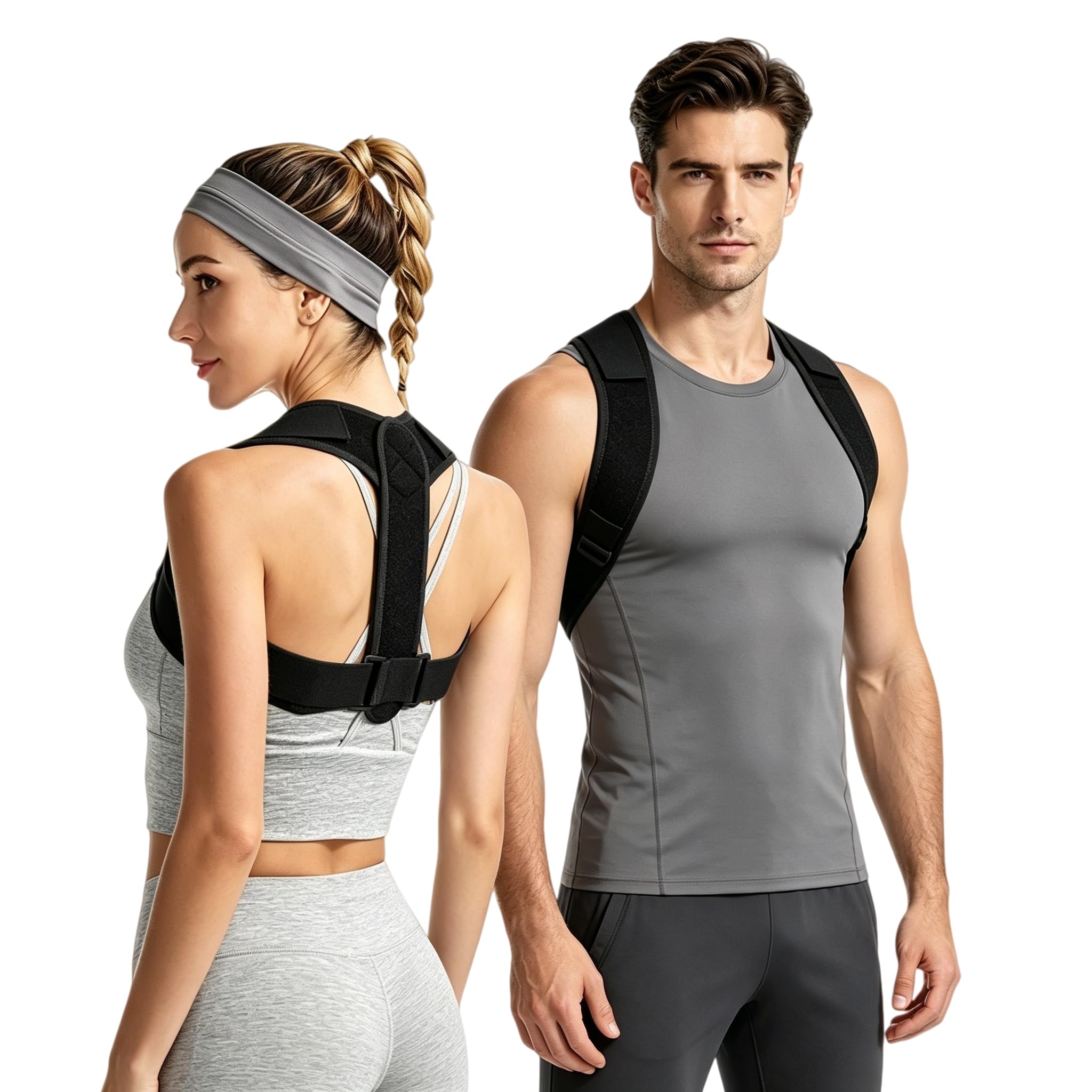 sundpik Posture Corrector for Women and Men, Adjustable Upper Back Brace, Breathable Back Support Straightener, Providing Pain Relief from Lumbar, Neck, Shoulder, and Clavicle.
