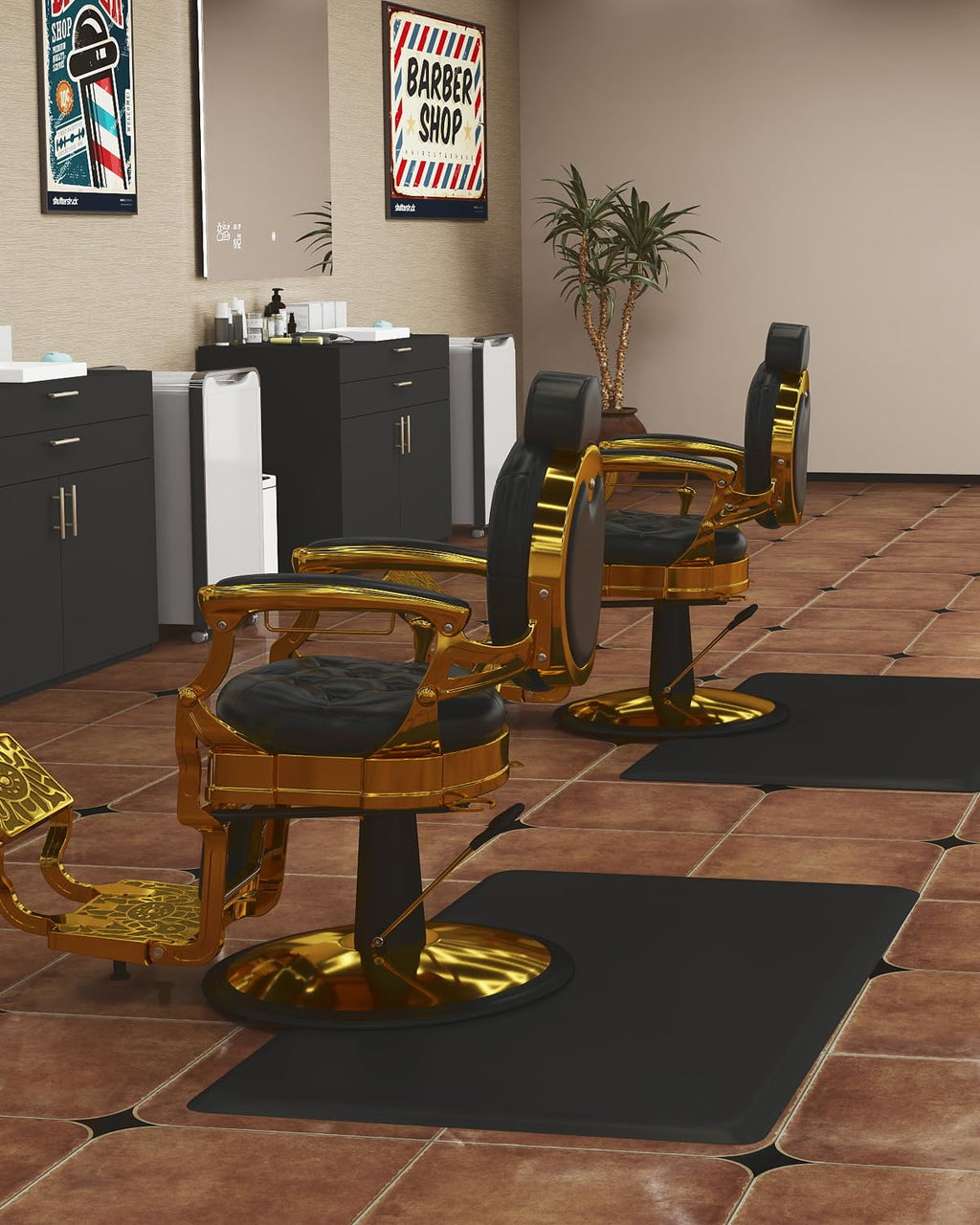 Artist hand 3 ft. x 4 ft. Barber Chair Mat Durable Rectangle 1/2 in. Thick