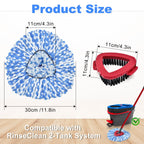 Mop Heads Replacements for Ocedar, 5 Pack Mop Replace Head for Ocedar RinseClean 2-Tank System, Spin Mop Replacement Head with 2 Scrubber Mop Head, Microfiber Mop Refills Deep Cleaning