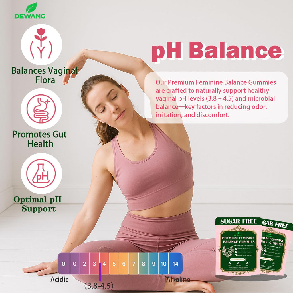 DEWANG Feminine Balance Gummies – Daily pH Balance & Vaginal Health Support, Probiotics for Womens Odor & Confidence Pineapple Flavor Vegan & Sugar-Free (Pineapple)