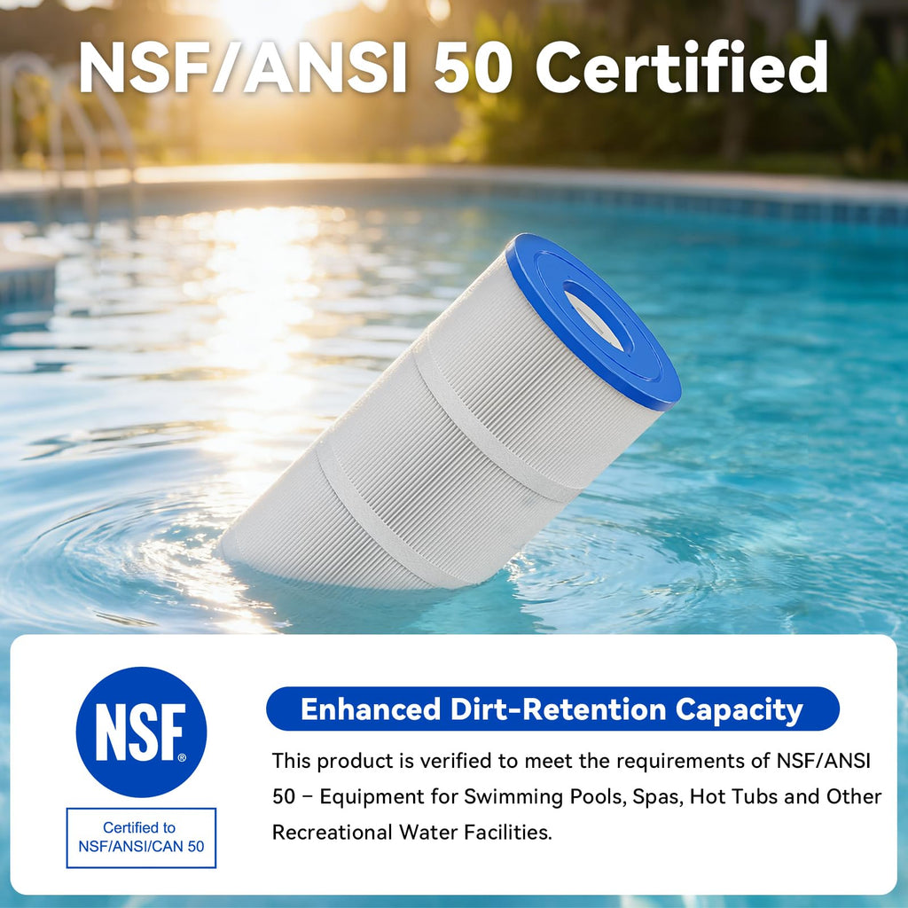 Hiioors CCP420 Pool Filter Cartridges 4 Pack, Compatible with Pentair Clean & Clear Plus 420, Replaces Pentair R173576, Pleatco PCC105-PAK4, 420 sq.ft, Heavy Duty 5 oz+ Trilobal Fabric