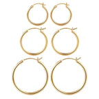 M MOOHAM Hoop Earrings for Women, Hypoallergenic 14K Gold Plated Earrings