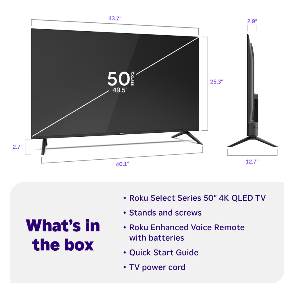 Roku 50-Inch Select Series Smart TV 2026-4K (2160p) QLED TV