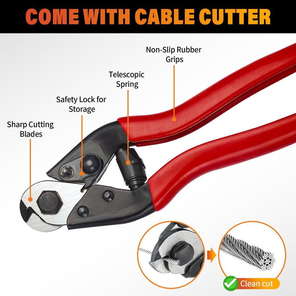CELYND Stainless Steel Cable for Railing - 500FT 1/8" T316 Wire Rope Cable for Deck Railings System Kit