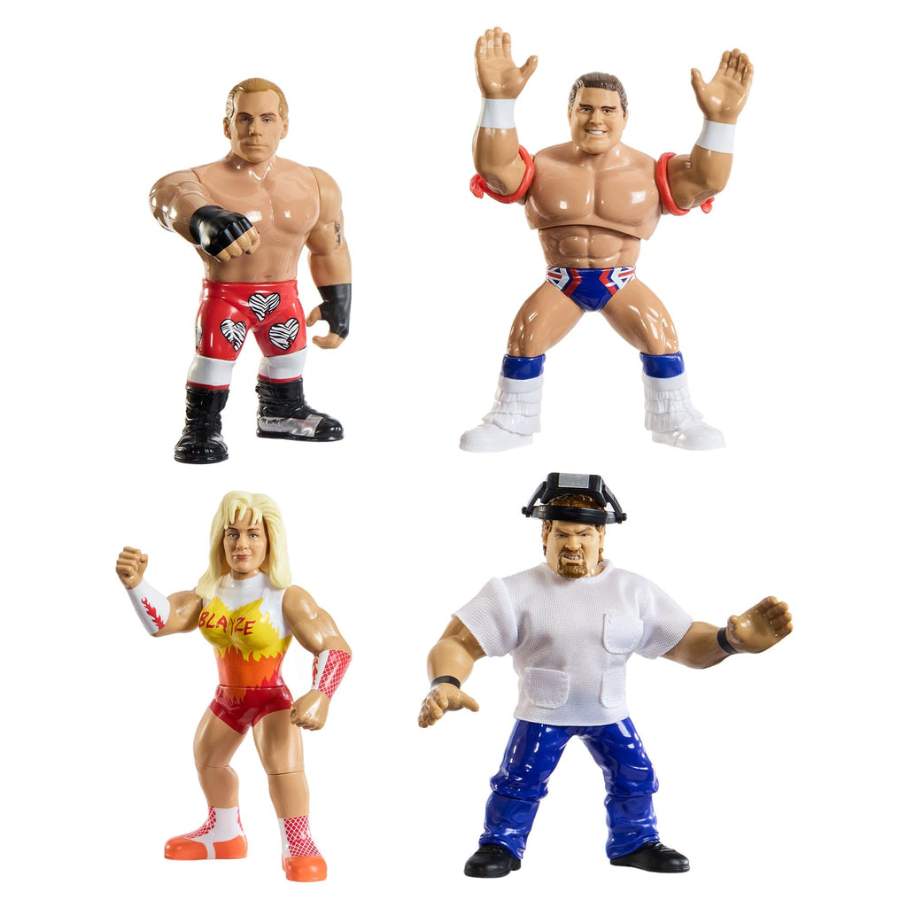 WWE Retro Action Figure 4-Pack Bundle Including British Bulldog, Shawn Michaels, Alundra Blayze, & Isaac Yankem