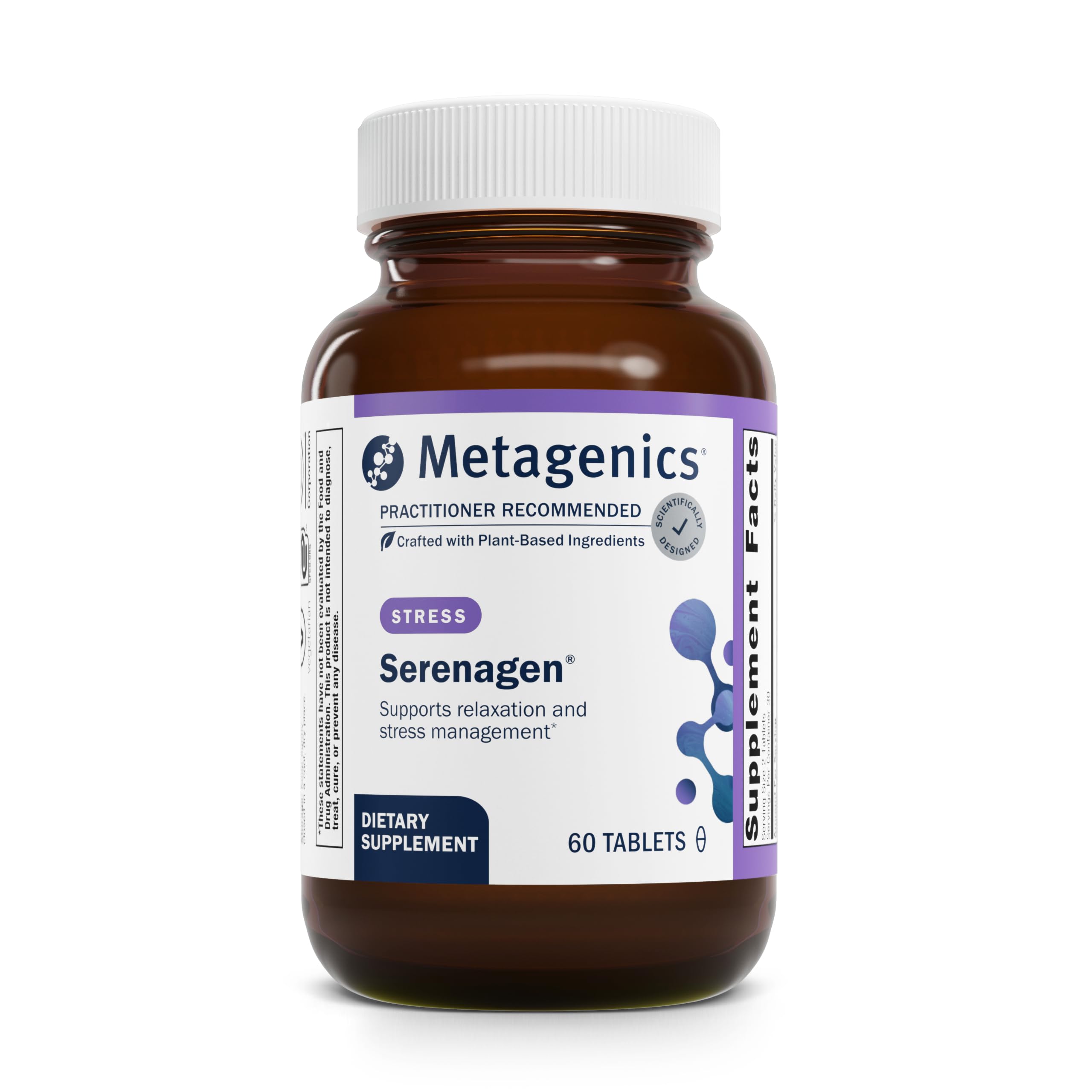 Metagenics Serenagen Supplement - Herbal Stress Management with Asian Ginseng & Chinese Herbs - Supports Calm, Focus, Energy & Sleep* - Non-GMO, Gluten-Free, Vegetarian - 60 Tablets