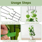 FAFTFTDY Trellis for Climbing Plants Indoor, 4 Pack 31'' Metal Plant Trellis Indoor for Potted Plants, Sturdy Plant Support Outdoor for Ivy Pothos Monstera Hoya Flower Vine, Fan Shape