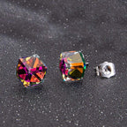 EVEVIC Austrian Crystal Cube Stud Earrings for Women