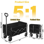 Foldable Collapsible Wagons Carts with Wheels — Folding Utility Wagon Cart