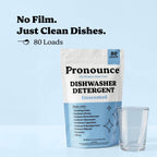 Pronounce Dishwasher Detergent Powder - Cleaner Ingredients, Fragrance Free - Ultra Concentrated, Cuts Grease and Grime, Dishwasher Pods Alternative. (80 Loads, Unscented)