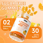 YXSW L-Theanine Gummies, Chewable L-Theanine Supplement for Adults & Kids 400mg with Ashwagandha, GABA, 5HTP for Relax, Zzz & Focus Support, Orange Flavor, 60 Counts