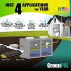 Green Pig Septic Tank Treatment Packets – Septic-Safe Enzyme Treatment for Preventative Maintenance, Helps Prevent Clogs & Odors, 5-Year Supply (20 Packets)
