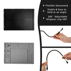 2-in-1 Helping Hands Soldering Kit, Helping Hands Soldering Station with Silicone Soldering Mat, 6 Flexible Metal Arms Third Hand Soldering Tool for Electronic Repair Soldering Assembly Jewelry Crafts