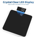 Vitafit Scale for Body Weight, High Accuracy 0.1lb by Our Professional Factory Since 2001, Digital Weight Scale LED and Step On, 3*AAA Batteries Included, 400lb/182kg, Spray Silver Black
