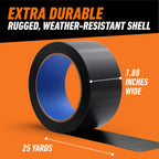GORILLA All Weather Duct Tape, Black, 1.88 in x 25 yd, 2-Pack