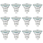 SANSUN 3W MR11 LED Landscape Light Bulbs, Low Voltage 12V 20W Halogen Replacement for Outdoor Landscape Spotlight and Track Light, GU4 Bi-Pin Base, Daylight White 4000K, Non-Dimmable, (Pack of 12)