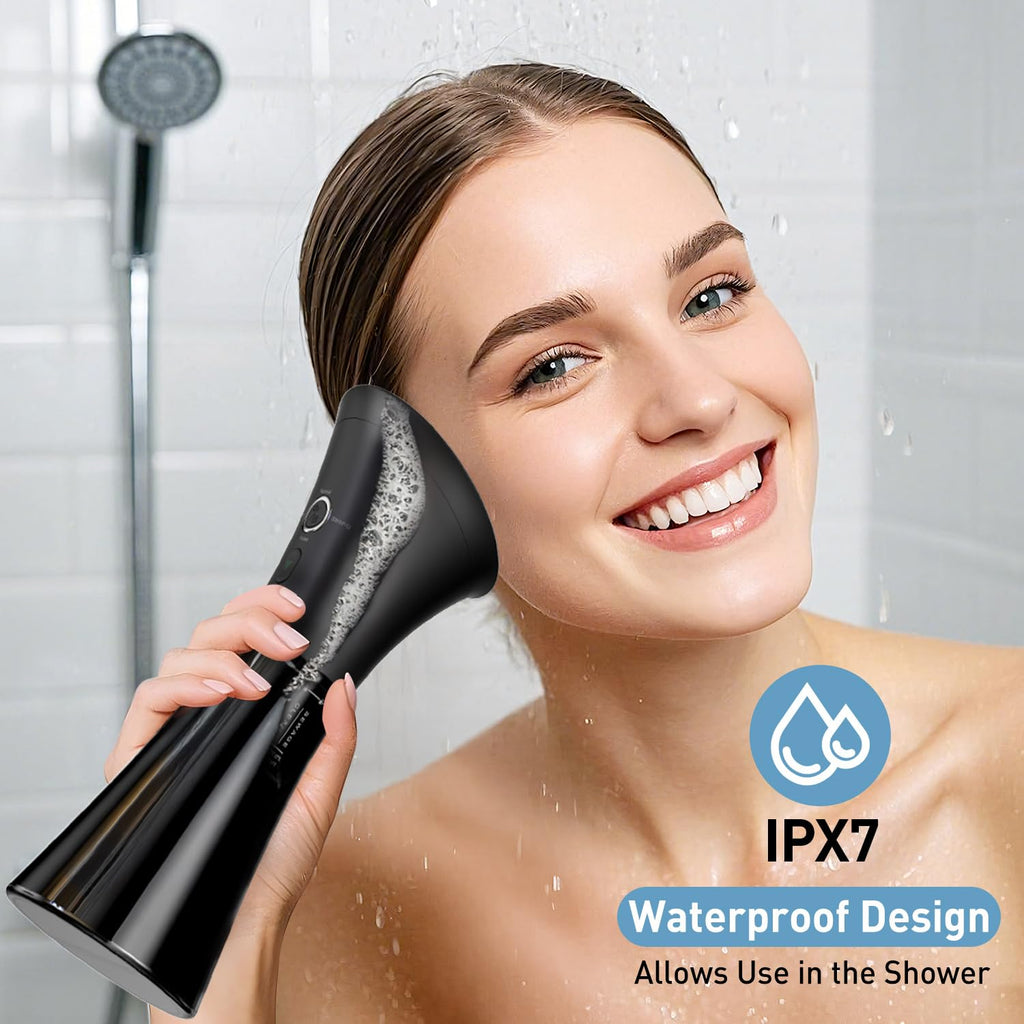 Electric Ear Wax Removal System, Water Powered Ear Cleaning Tool with Irrigation Flusher, 6 Tips, 4 Pressure Settings - Safe & Effective for Ear Wax Buildup Flushing and Cleaning