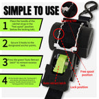 Retractable Ratchet Straps, 4-Pack, 1 Inch x 12 Feet Heavy Duty Tie Downs, 1760lb Break Strength, Self Retracting for Truck, Cargo, Trailer, Motorcycle, ATV, UTV (Black-Green, 4pack)