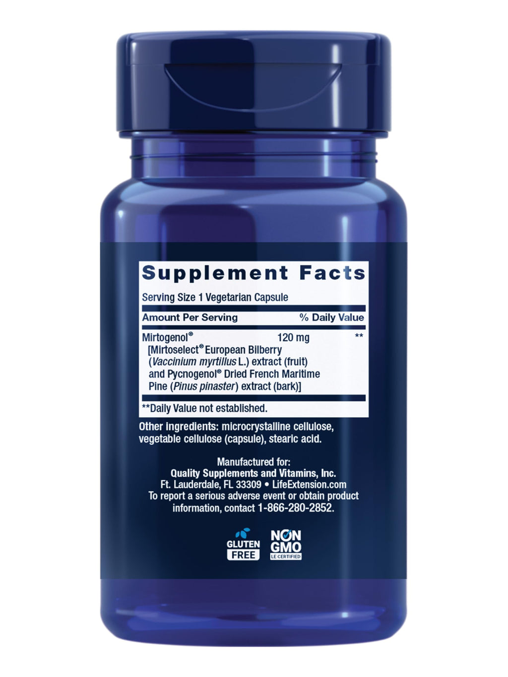 Life Extension Eye Pressure Support with Mirtogenol - Eye Health Supplement for Healthy Eye Pressure - with French Maritime Pine bark – Gluten-Free, Vegetarian, Non-GMO - 30 Capsules