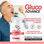 (2 Pack) Gluco Advance Capsules - Official GlucoAdvanced Premium Advanced Formula Pills - Maximum Strength, All Natural Health Formula Pills for Overall Health & Wellness, 120 Capsules for 2 Months