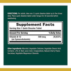 Nature's Bounty Vitamin B12, Supports Energy Metabolism and Nervous System Health, 500mcg, Tablets, 100 Ct (Pack of 2)