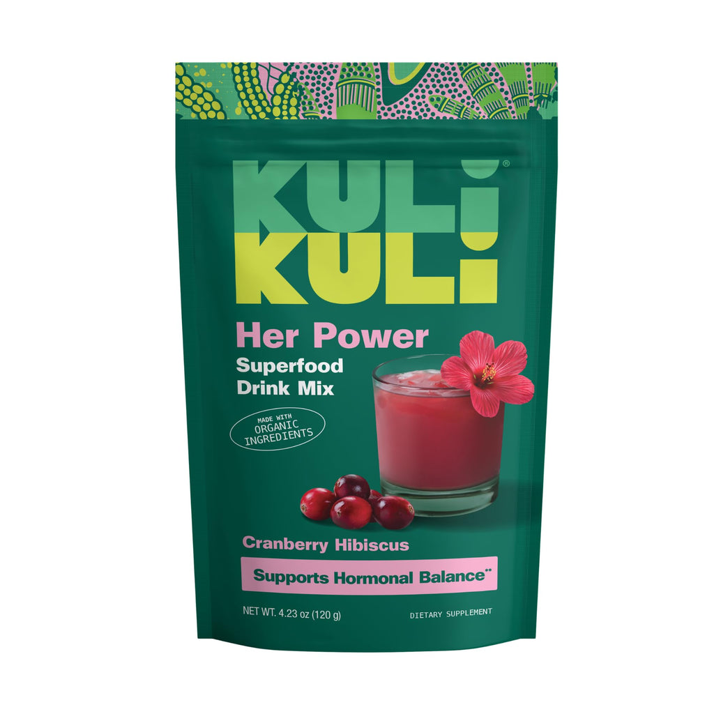 Kuli Kuli Her Power Superfood Drink Mix (4.23oz) - Powerful Blend of Chasteberry, Black Cohosh, Hibiscus & Baobab for Hormonal Balance - Eases Symptoms of PMS & Menopause