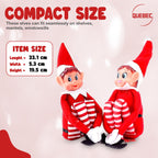Quebec Naughty Elf Set - Boy & Girl Christmas Elf Figures, Santa's Little Helper Inspired, Soft Body, Vinyl Faces, 12 Inch, Couple