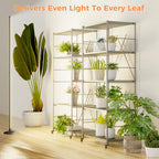 boostool 2 Pcs Grow Lights for Indoor Plants, 44W 384 Led Full Spectrum Plant Light, 5.4FT Adjustable Length Standing Grow Light with Timer/Six Leg Base for Greenhouse/Garden