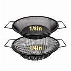 2PCS Soil Sifter for Gardening, Rock Sifter for 5 Gallon Bucket,Compost Sifter Dirt Sifter,Captures Dirt Rocks Sawdust Black Handle Upgrade Version