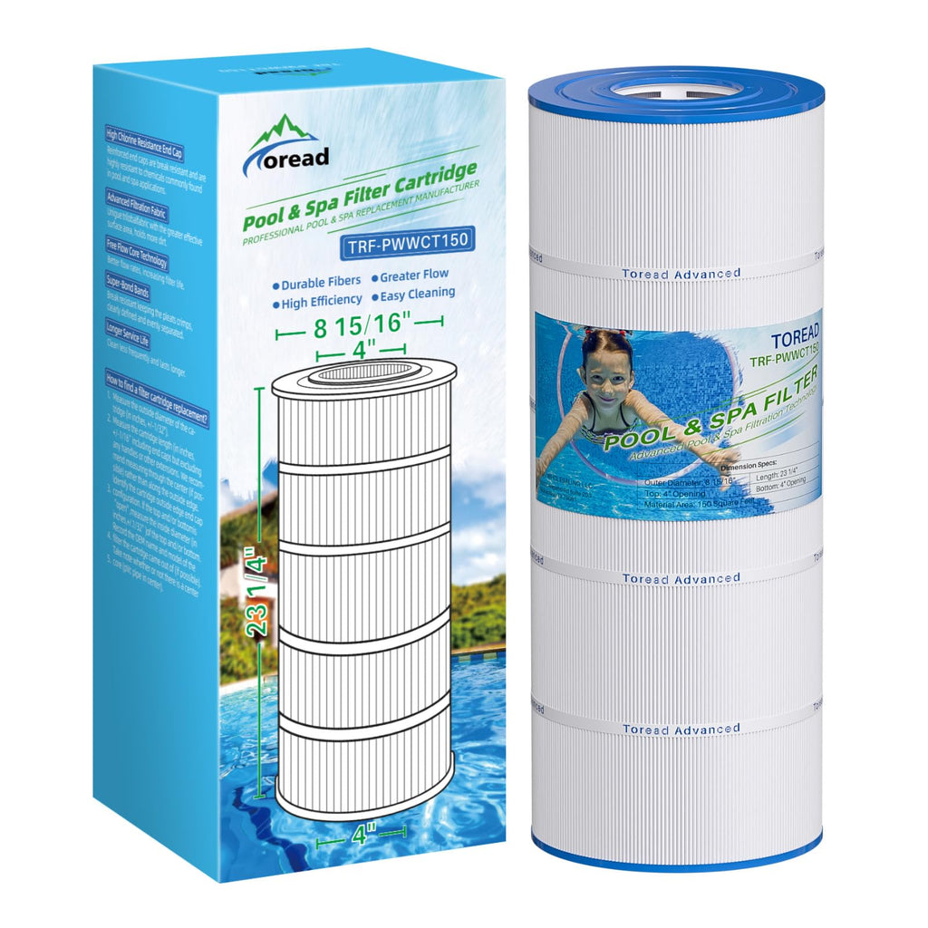 TOREAD PWWCT150 Pool Filter Replaces PWWCT150, Ultral-B3, Clearwater II ProClean 150, 817-0150N, Unicel 8414, Filbur FC-1287, SD-00210, 150 Sq.ft Filter Cartridge 1PACK
